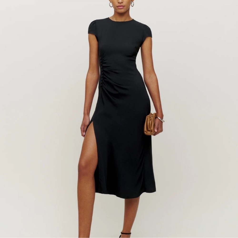 Reformation Frasier Midi Dress Black Size 2